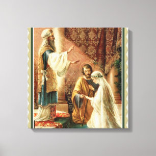 Bride & Groom Priest Wedding Engagement Canvas Print