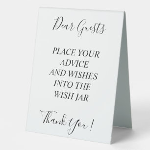 Bride & Groom Reception Wish Jar Table Tent