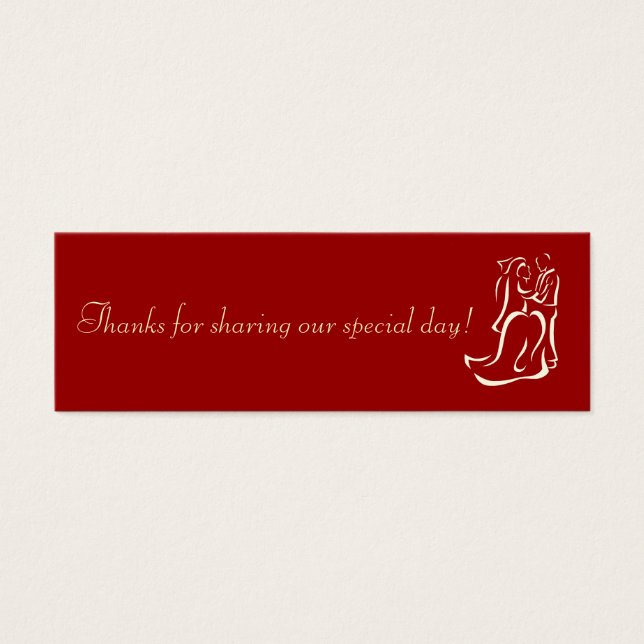 Bride&Groom Red Favor Tag (Front)
