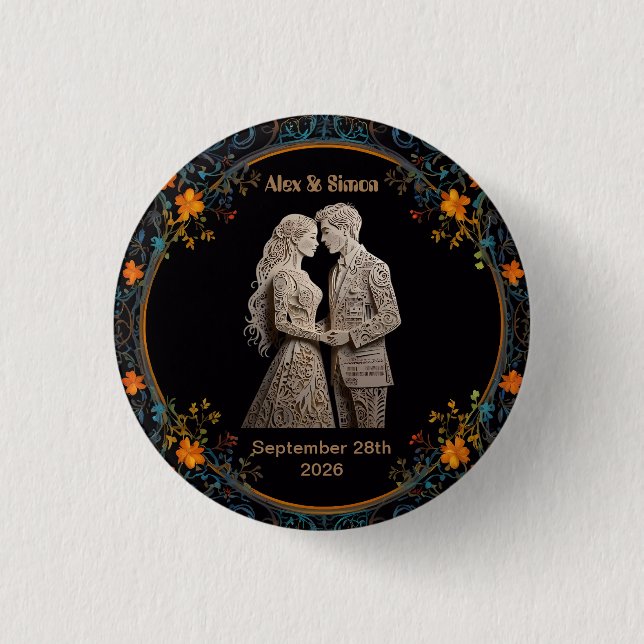 Bride & Groom Royal Classic Button (Front)