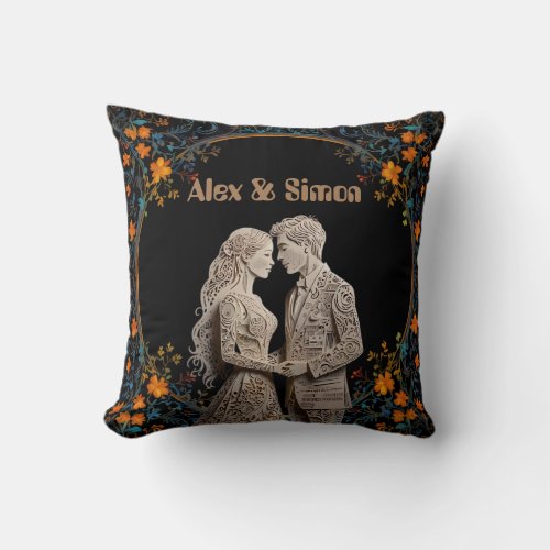 Bride  Groom Royal Classic Throw Pillow