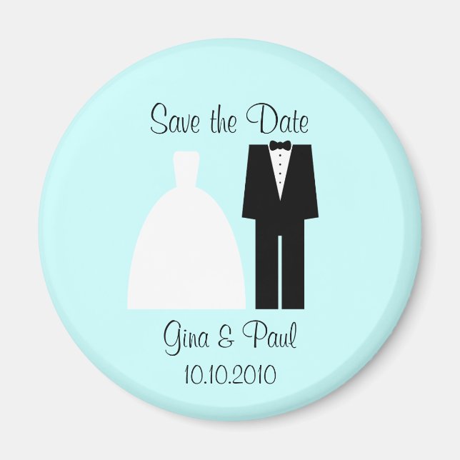 Bride Groom Save the Date Magnet (Front)
