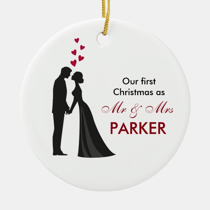 bride groom christmas ornament