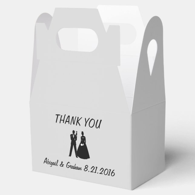Bride & Groom Silhouette Favor Boxes (Opened)
