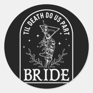 Bride Groom Skeleton Couple Matching Wedding Hallo Classic Round Sticker
