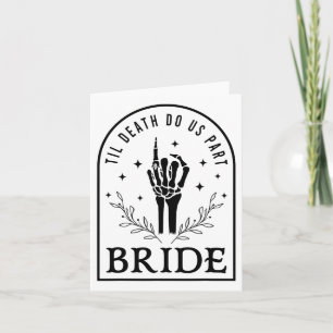 Bride Groom Skeleton Gothic Halloween Engagement W Card