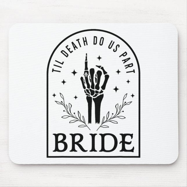 Bride Groom Skeleton Gothic Halloween Engagement W Mouse Pad (Front)