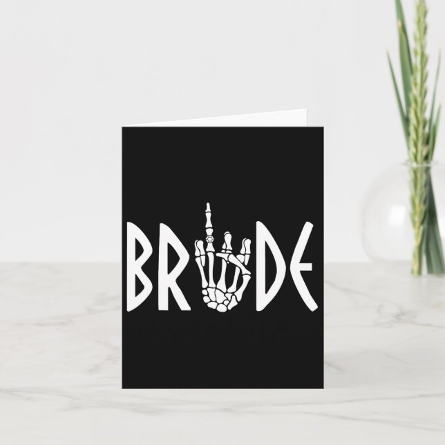 Bride Groom Skeleton Gothic Wedding Engagement Hal Card (Front)