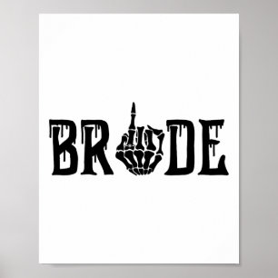 Bride Groom Skeleton Hand Halloween Wedding Bachel Poster