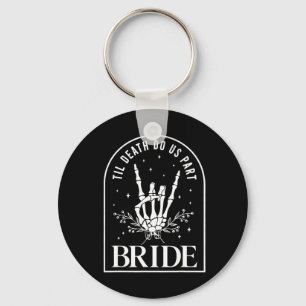 Bride Groom Skeleton Rock Hand Couples Wedding Hal Keychain