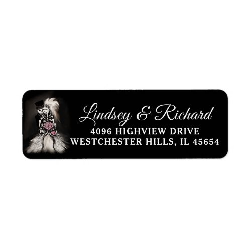 Bride Groom Skeletons Small Wedding Address Label