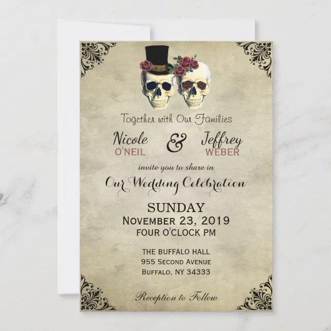 Skeleton Figurine - Bride And Groom In Coffin