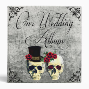 Bride & Groom Skull Wedding Photo Album Binder