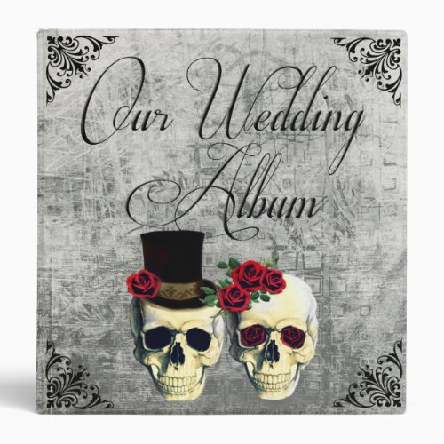 Bride  Groom Skull Wedding Photo Album Binder