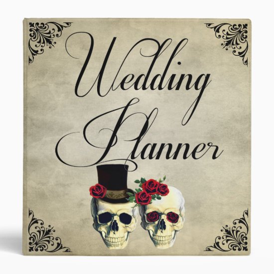 Bride & Groom Skull Wedding Planner Binder