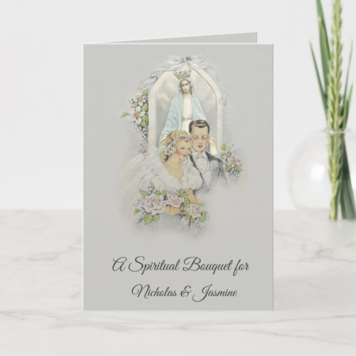 Bride  Groom Spiritual Bouquet Prayers Card