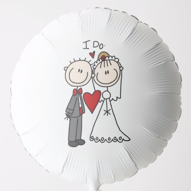 Bride & Groom Stick Figures Wedding I Do   Balloon (Front)