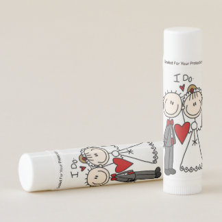 Bride & Groom Stick Figures Wedding I Do  Lip Balm