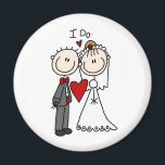 Bride & Groom Stick Figures Wedding I Do   Magnet<br><div class="desc">Create Your Own I Do,  Wedding Bride and Groom Stick Figures.</div>