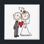 Bride & Groom Stick Figures Wedding I Do Magnet<br><div class="desc">Create Your Own I Do,  Wedding Bride and Groom Stick Figures.</div>