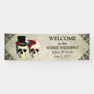 Bride & Groom Sugar Skulls Wedding Banner