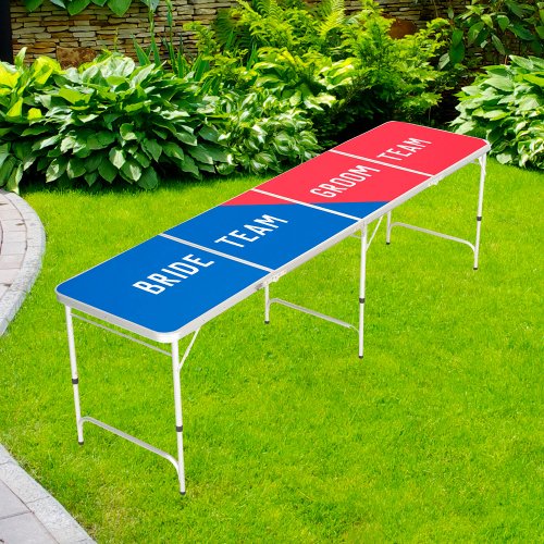 Bride Groom Teams Wedding Party Beer Pong Table