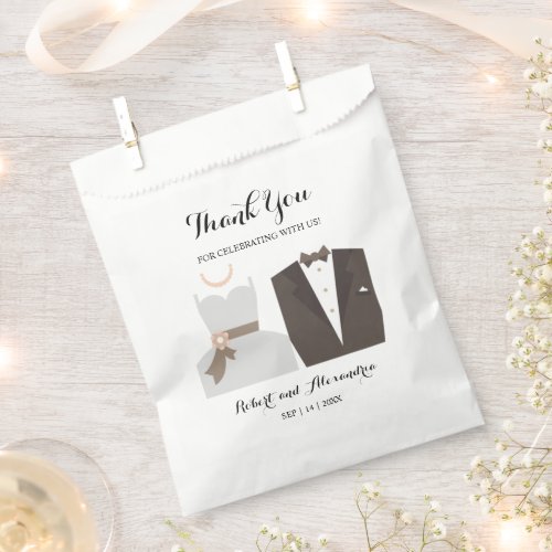 Bride  Groom Thank You for Coming Wedding Favor Bag