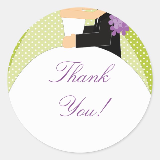 Bride & Groom Thank You Sticker (Front)