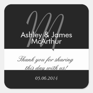 Bride Groom Thank You Wedding Favor Stickers