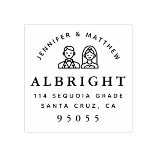 Bride & Groom The Future Mr & Mrs Return Address Rubber Stamp