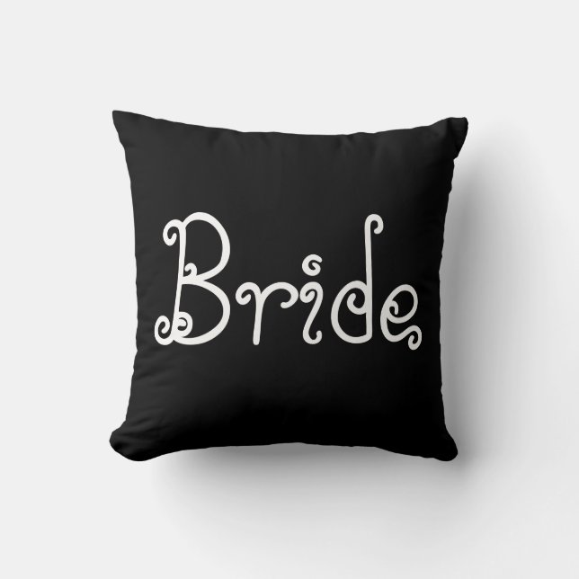 Bride & Groom Throw Pillow (Front)