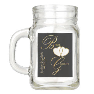 Bride & Groom Together Always Mason Jar