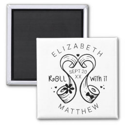 Bride &amp; Groom Toilet Paper Roll Save The Date Magnet