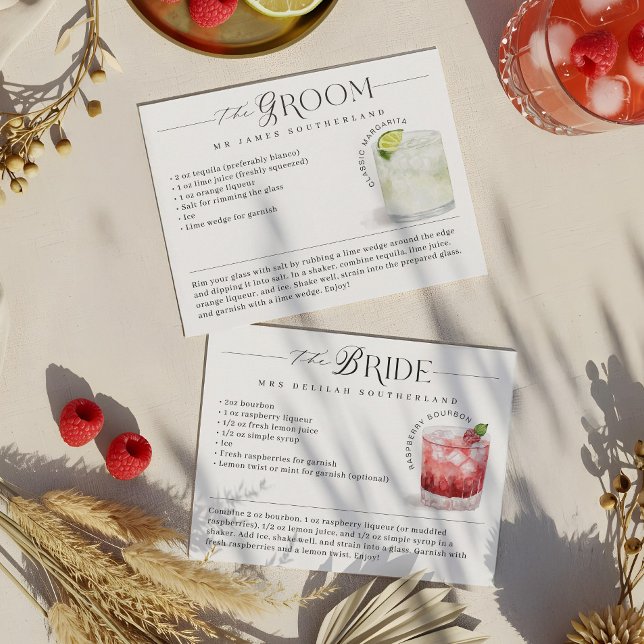 Bride & Groom Watercolor Signature Cocktail Recipe (Bride & Groom Watercolor Signature Cocktail Recipe)