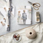 Bride & Groom Watercolor Wedding Wrapping Paper<br><div class="desc">Elegant watercolor bride & groom hand drawn design.  All done in soft pastels.  Perfect for all your bridal shower and wedding gifts. The perfect wrapping paper for a special life event.</div>