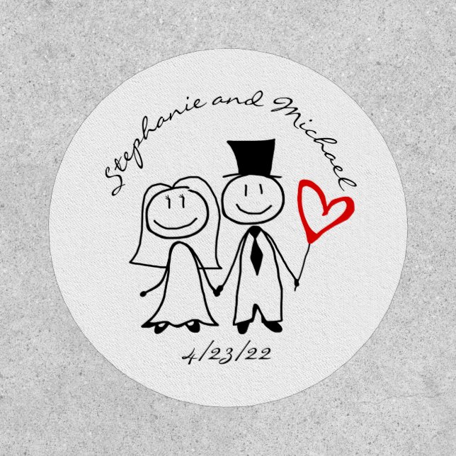 Bride Groom Wedding Bridal Party Cloth Newlywed Patch (Front)