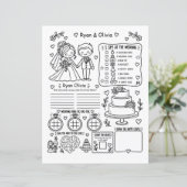 Bride & Groom Wedding Coloring Activity Sheet (Standing Front)