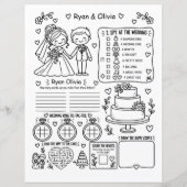 Bride & Groom Wedding Coloring Activity Sheet (Front)