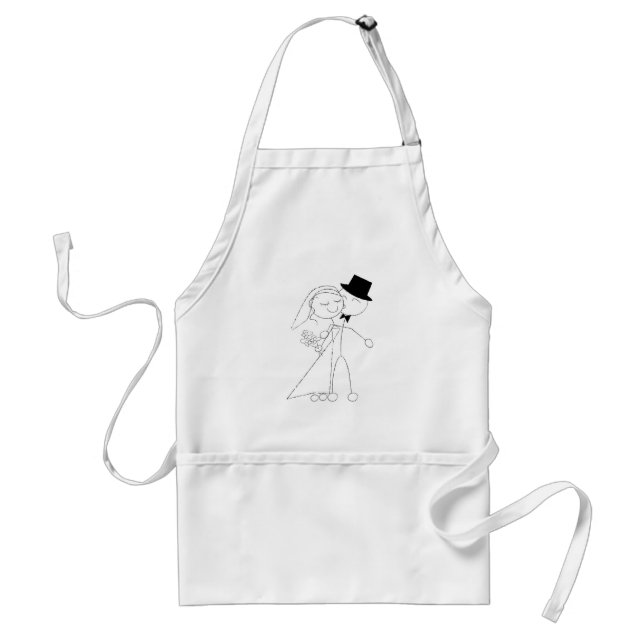 Bride Groom Wedding Dance Couple Kiss Adult Apron (Front)