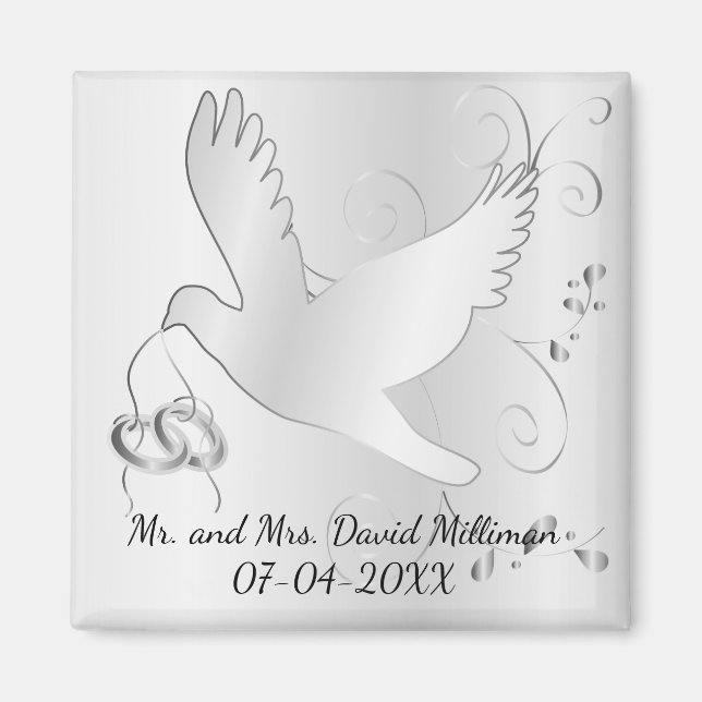 Bride & Groom Wedding Day Keepsake Magnet (Front)