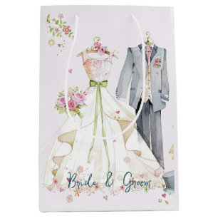 Bride & Groom Wedding Dress Medium Gift Bag