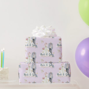 Bride & Groom Wedding Dress Wrapping Paper