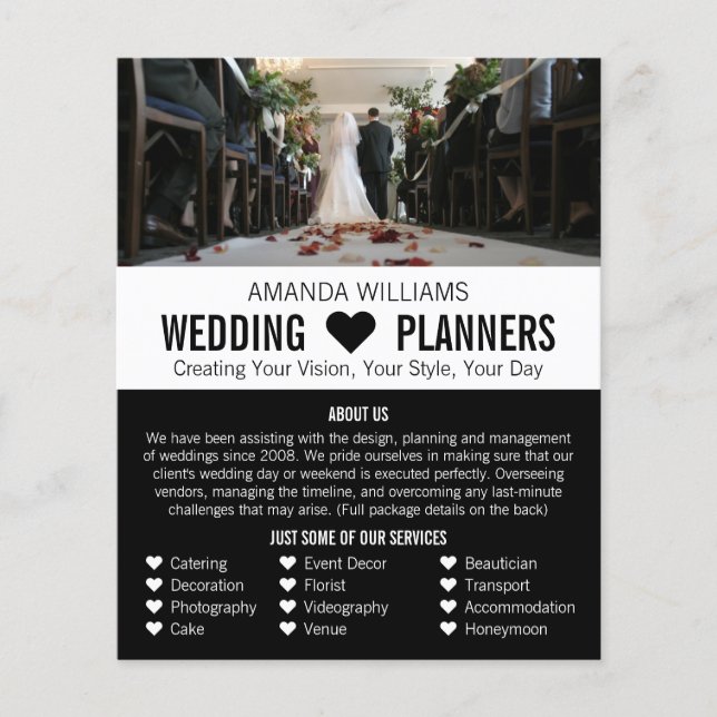 Bride & Groom, Wedding Event Planner Advertising Flyer (Front)