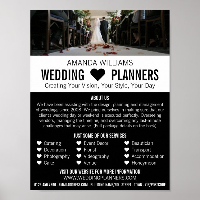 Bride & Groom, Wedding Event Planner Advertising Poster (Front)