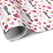 Bride & Groom Wedding Gift Wrapping Paper