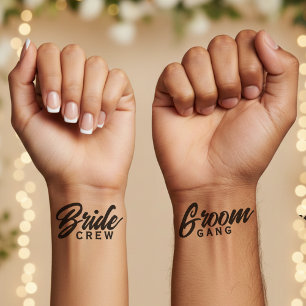 Bride & Groom Wedding Guest Party Favor Temporary Tattoos