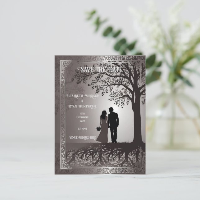 Bride & Groom Wedding Invitation Postcard (Standing Front)