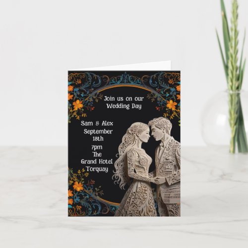 Bride  Groom Wedding Personalized  Note Card