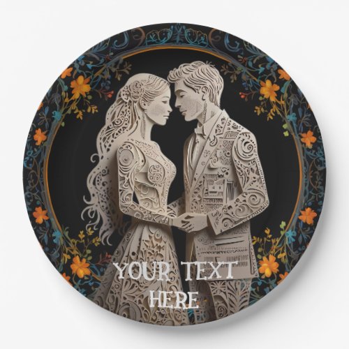 Bride  Groom Wedding Personalized  Paper Plates