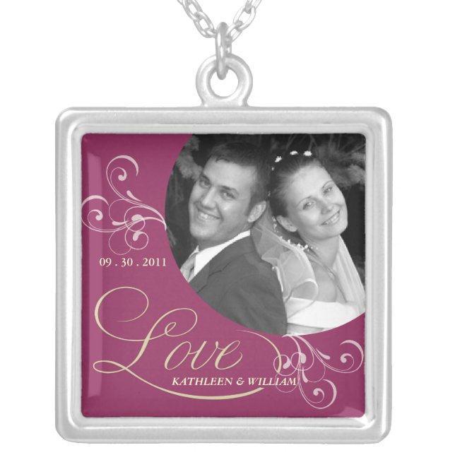 Bride & Groom - Wedding Photo Pendant (Front)